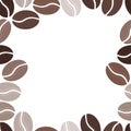 Seamless coffee bean frame border with hand drawn vector illustration Royalty Free Stock Photo