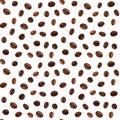 Seamless Coffee beans pattern isolated on white background