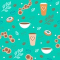 Seamless coffee pattern. Royalty Free Stock Photo