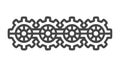 Seamless Cog Gears Pattern for Industrial Backgrounds, vector design Generative AI Royalty Free Stock Photo