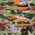 Seamless collage in camo shapes vivid montage