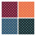 Seamless color dots patterns set, vector background Royalty Free Stock Photo