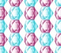 Seamless color pattern of hexagonal crystals.