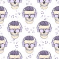 Seamless color pattern with skull