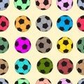 Seamless color soccer balls Royalty Free Stock Photo