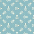 Seamless colored badminton shuttlecock pattern, birdie seamless background