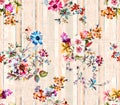 Seamless colored flowers for textile Repeat retro style floral vintage style with effectively background. Seamless colored flowers Royalty Free Stock Photo