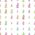 Seamless colored labarum pattern on white