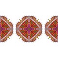 Seamless, colored mandala. National pattern, red color. Cartoon raster