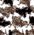Seamless colored pattern of leopard and baroque, patch for print.