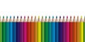 seamless colored pencils row Royalty Free Stock Photo