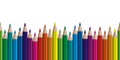 seamless colored pencils row Royalty Free Stock Photo