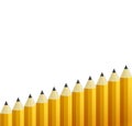 seamless colored pencils row with wave on lower side Royalty Free Stock Photo