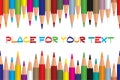 Seamless colored pencils row with wave on lower side. Flat design. Vector illustration eps10 Royalty Free Stock Photo
