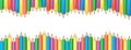 Seamless colored pencils wave row banner. Crayons Royalty Free Stock Photo
