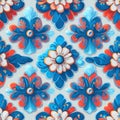 seamless colorfu lflowers pattern, repeating pattern, generative by ai
