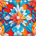 seamless colorfu lflowers pattern, repeating pattern, generative by ai