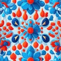 seamless colorfu lflowers pattern, repeating pattern, generative by ai