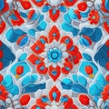 seamless colorfu lflowers pattern, repeating pattern, generative by ai