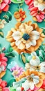 seamless colorfu lflowers pattern, repeating pattern, generative by ai