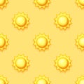 Seamless Colorful Aesthetic Pattern with Cute Suns