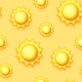 Seamless Colorful Aesthetic Pattern with Cute Suns