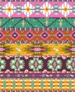 Seamless colorful aztec geometric pattern