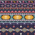 Seamless colorful aztec pattern with birds