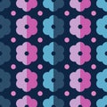 Seamless colorful background with decorative flowers and polka dots Royalty Free Stock Photo