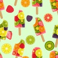 Seamless colorful background made of fruit ice cream Royalty Free Stock Photo