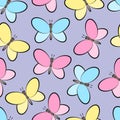 Seamless colorful butterfly pattern. Vector illustration Royalty Free Stock Photo