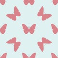 Seamless colorful butterfly pattern. Vector illustration on light blue Royalty Free Stock Photo