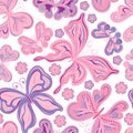 Seamless colorful butterfly pattern. Vector illustration Royalty Free Stock Photo