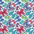 Seamless colorful butterfly pattern. Vector illustration Royalty Free Stock Photo