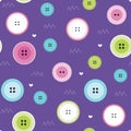 Seamless colorful button pattern vector illustration