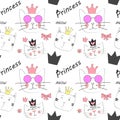 Seamless colorful cat pattern vector illustration Royalty Free Stock Photo