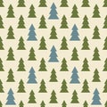 Seamless colorful Christmas and New Year pattern of firs