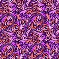 Seamless colorful classical pattern with paisley. Royalty Free Stock Photo