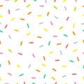 Seamless colorful confetti pattern. Sweet doughnut vector illustration Royalty Free Stock Photo