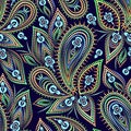 Seamless colorful dotted pattern with paisley Royalty Free Stock Photo