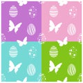 Seamless Easter pattern with eggs and butterflies
