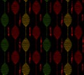 Seamless colorful embroidery design pattern black background