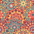 Seamless colorful ethnic pattern with mandalas.