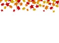 Seamless colorful fall autumn leaves border. Royalty Free Stock Photo