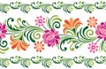 Seamless colorful fancy floral border