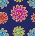 Seamless colorful fancy floral pattern