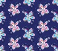 Seamless colorful fancy floral wallpaper