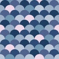 Seamless colorful fish scale vector pattern in blue and pink colors Royalty Free Stock Photo