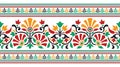 Seamless colorful floral border with Asian design elements