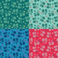 Seamless colorful floral pattern vector. Set of colorful variations. Royalty Free Stock Photo